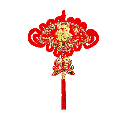 Китайский узел веер золото 60х80см, Богатство