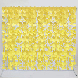 Занавес из бумажных кругов на нитях 5 шт х 2 м, желтый