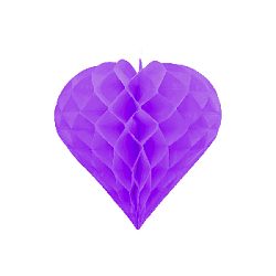 Бумажное украшение "Сердце" 20 см, сиреневый