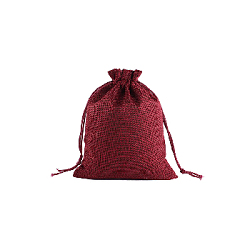 Мешочек из мешковины 7х9 см бордовый