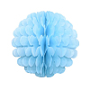 Бумажное украшение Цветочный шар-соты 25 см, голубой