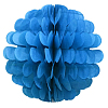 Бумажное украшение Цветочный шар-соты 30 см, синий