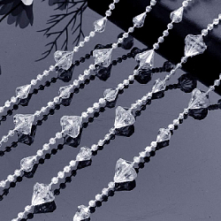 Прозрачные бусины 1кг х 34м №14, граненые "Капля+Шар"