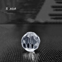Набор прозрачных кристаллов "Граненый круг", 8 мм (10шт)